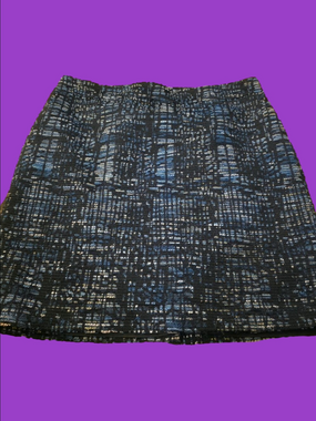 4/$67 Deal! Ann Taylor Textured Blue and Black Mini Skirt